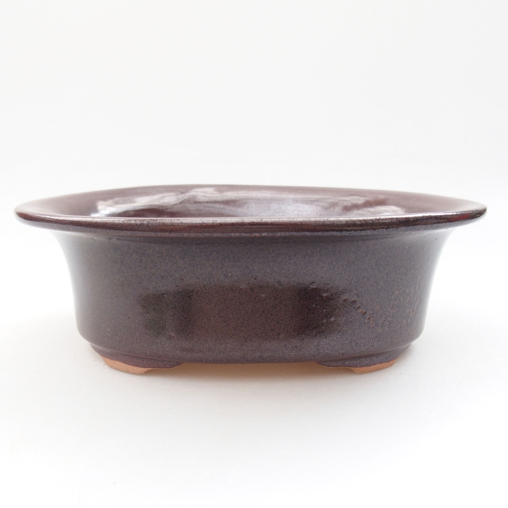 Keramická bonsai miska 19,5 x 16 x 6,5 cm, farba hnedá