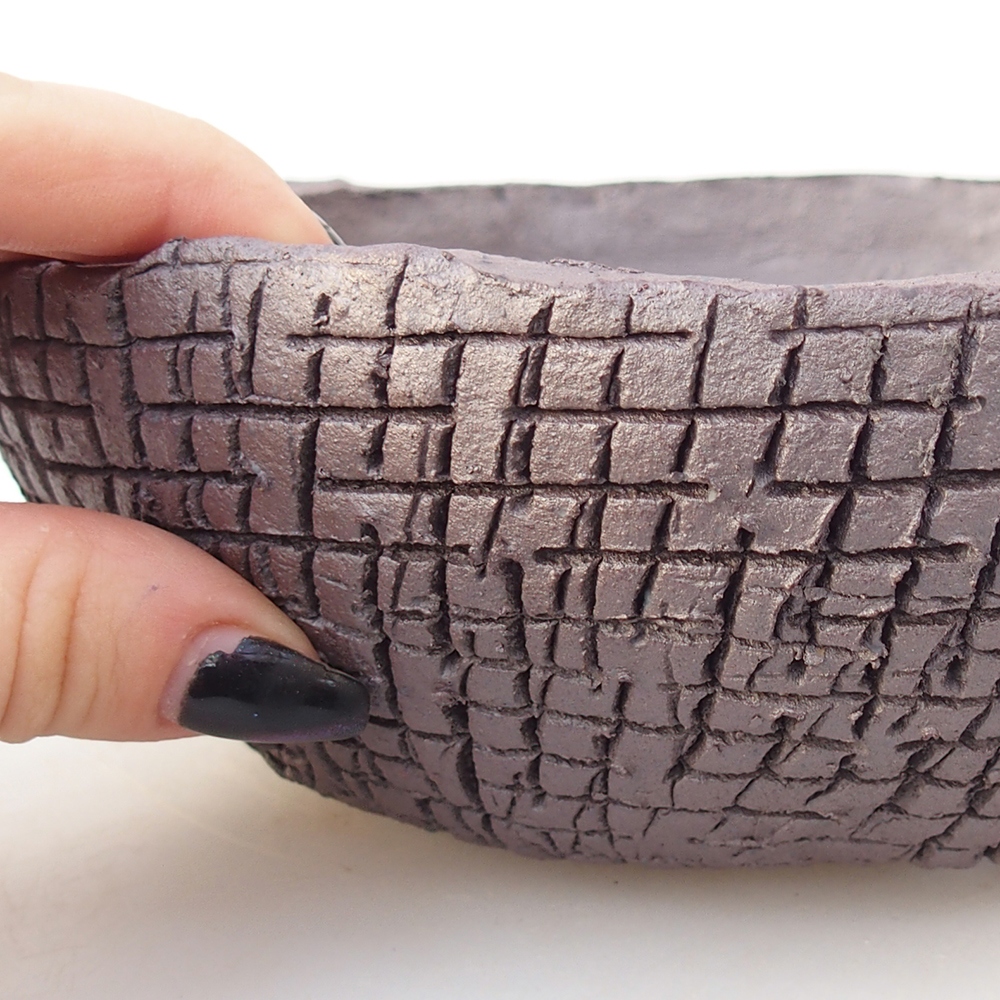 Keramická miska na bonsaje 18 x 18 x 6 cm, farba kovu