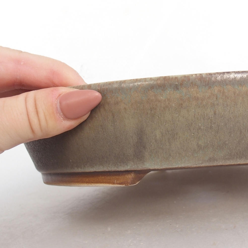 Keramická bonsajová miska 22,5 x 20 x 4,5 cm, zelená