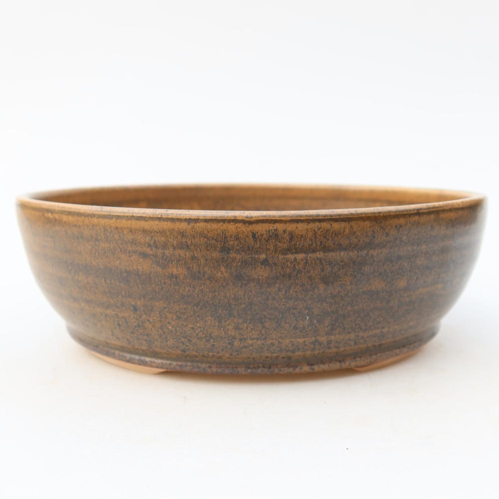 Keramická miska na bonsaje 19 x 19 x 6 cm, farba hnedá
