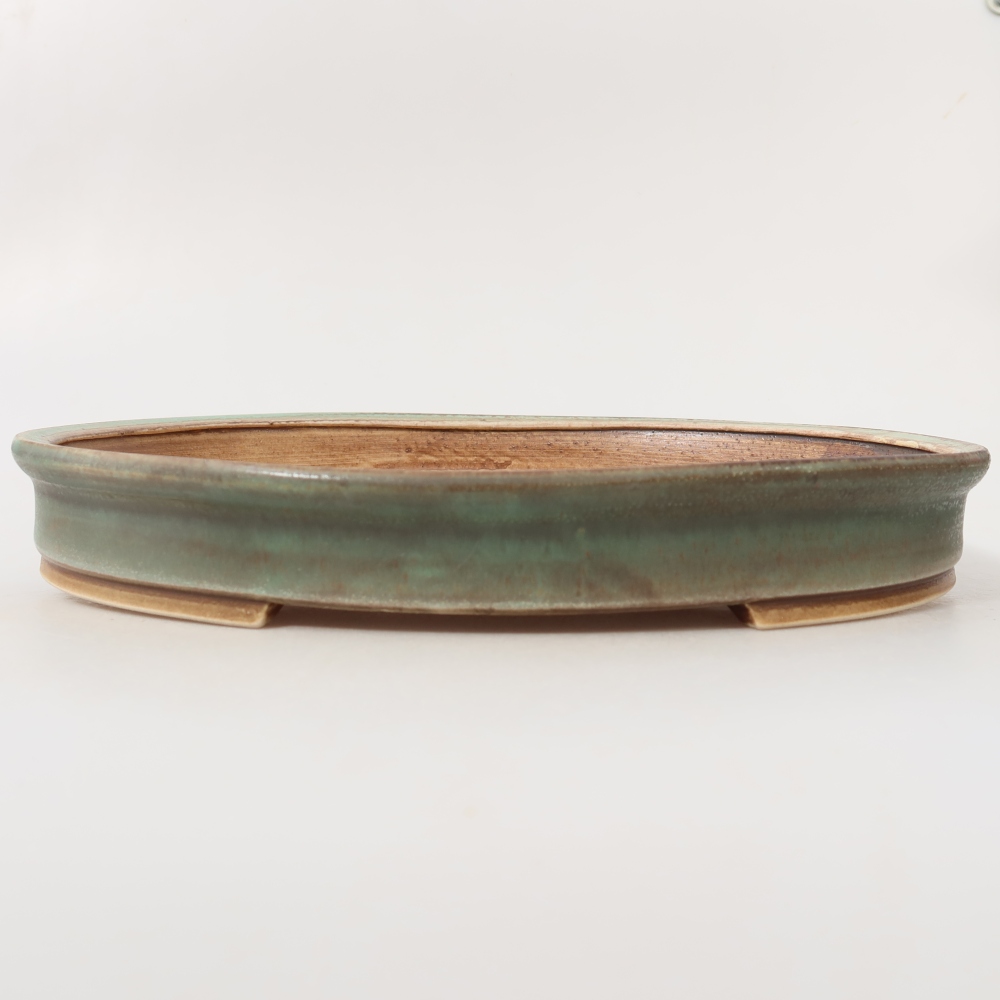 Keramická miska na bonsai 30,5 x 26,5 x 4 cm, farba zelená