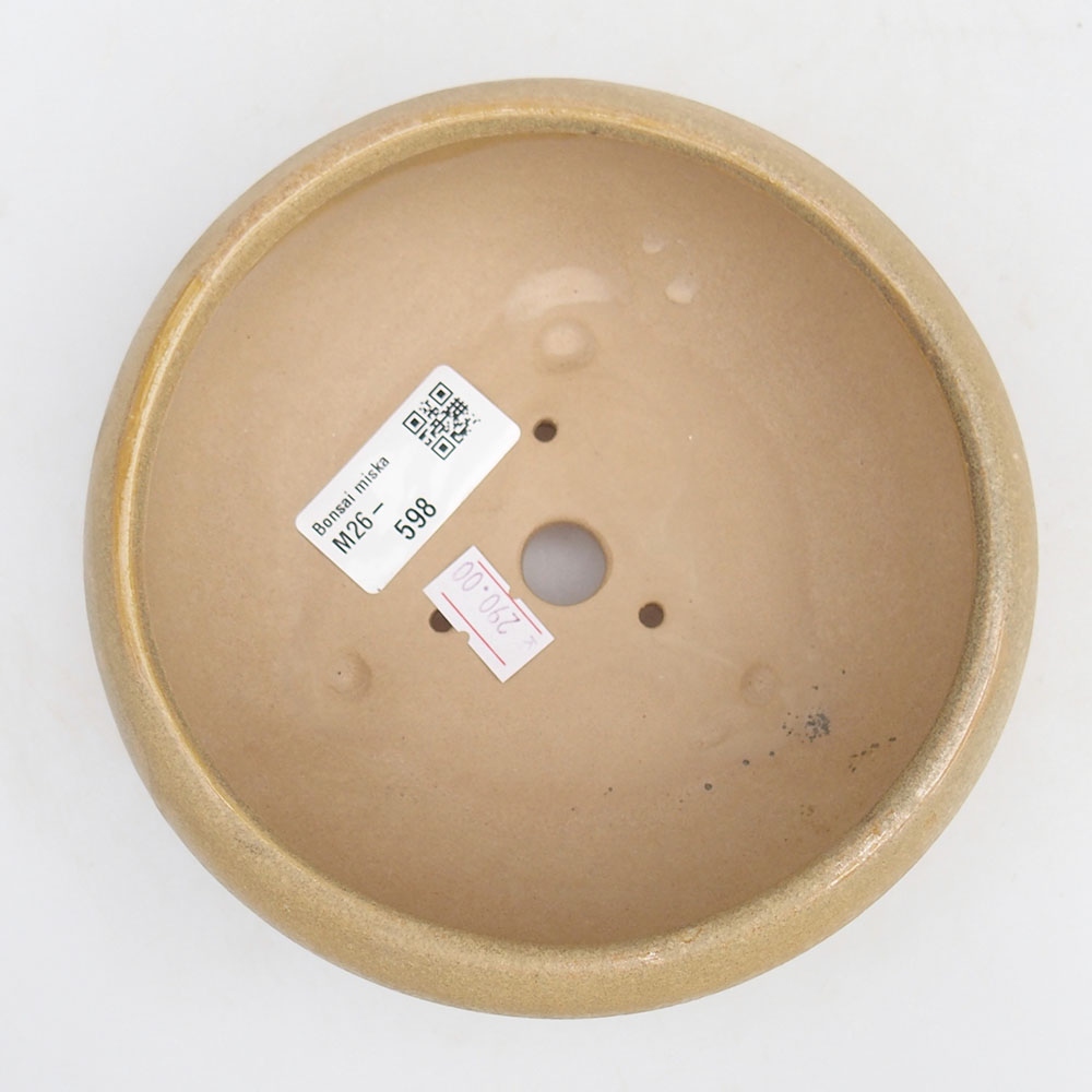 Keramická bonsajová miska 14 x 14 x 6,5 cm, farba béžová