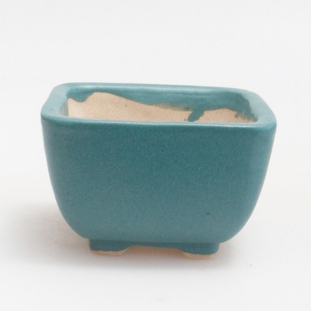 Keramická bonsai miska 5 x 5 x 3 cm, farba modrá