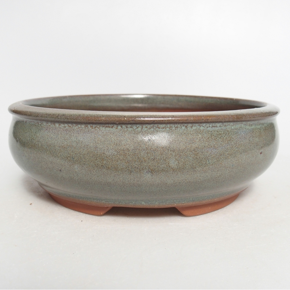 Keramická miska na bonsaje 16,5 x 16,5 x 5,5 cm, zelená