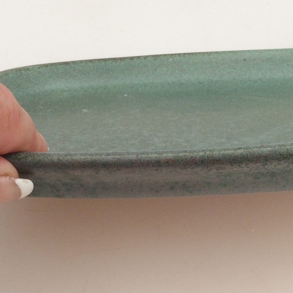 Keramická podmiska H06 - 20,5 x 14,5 x 1,5 cm - zelená
