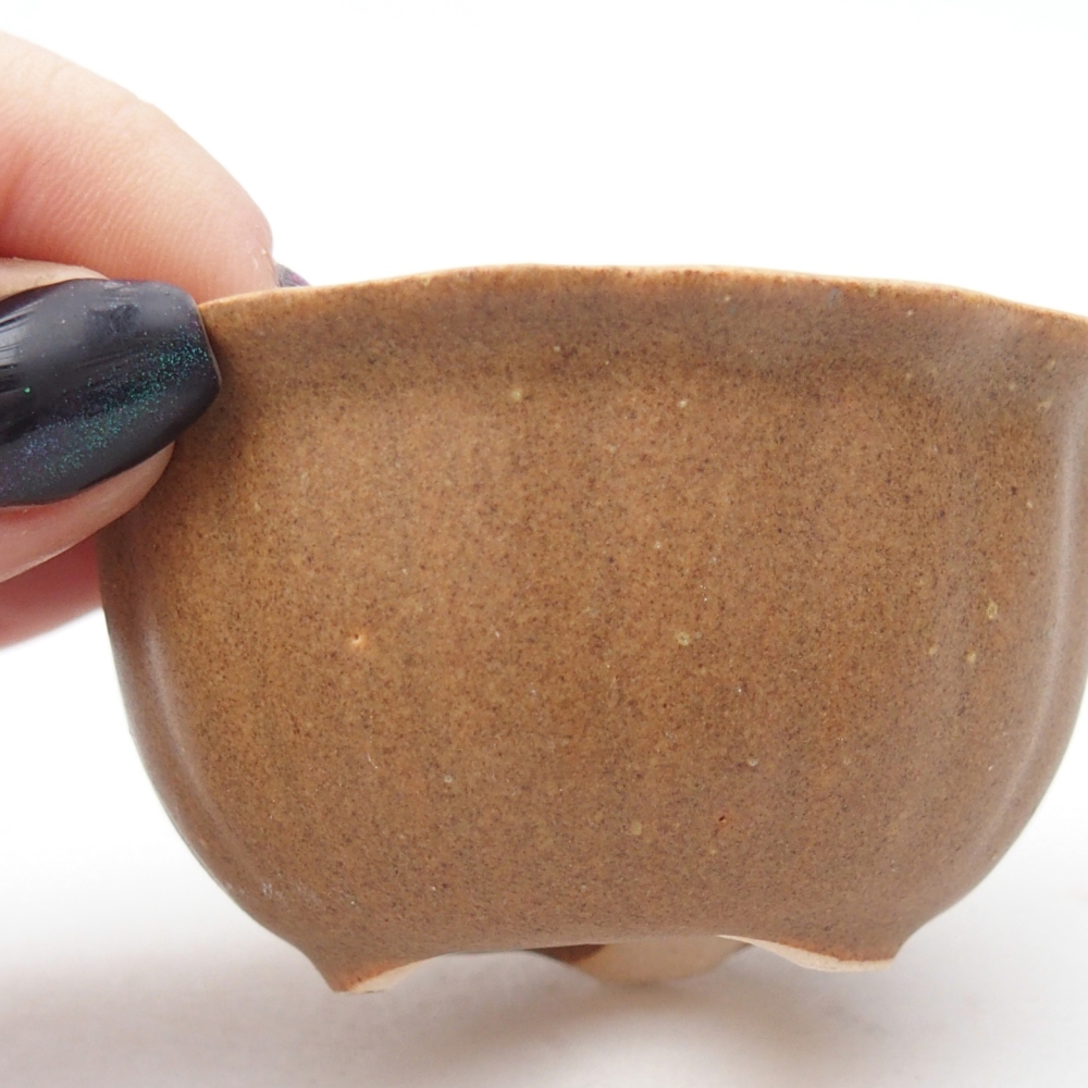 Mini bonsajová miska 7,5 x 7,5 x 3,5 cm, hnedá