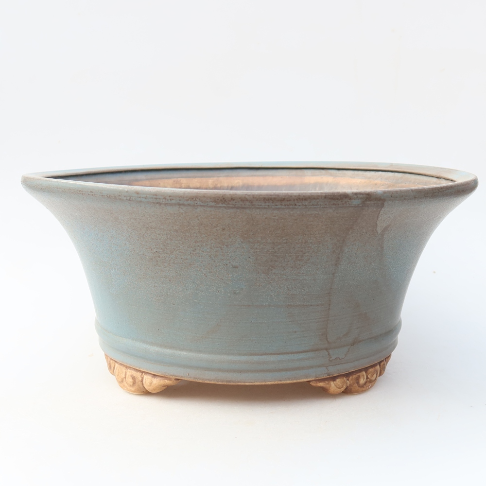 Keramická bonsajová miska 29 x 29 x 12,5 cm, farba modrá