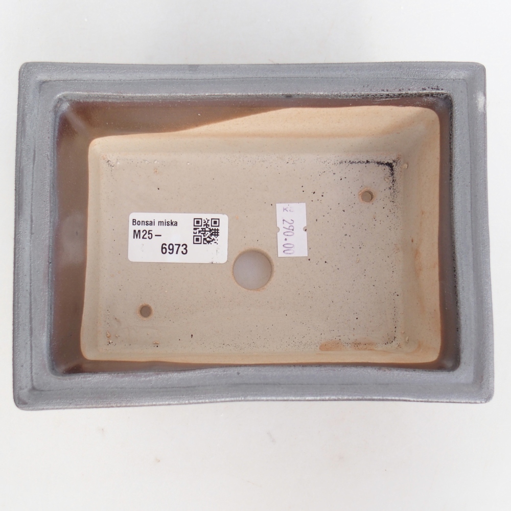 Keramická miska na bonsaje 16 x 12 x 6 cm, farba kovu
