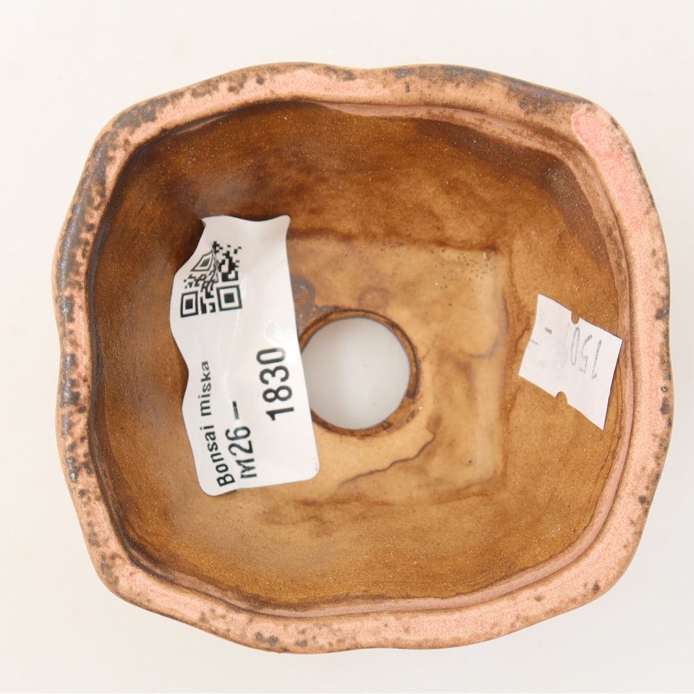 Keramická miska na bonsai 7,5 x 7 x 3,5 cm, farba ružová