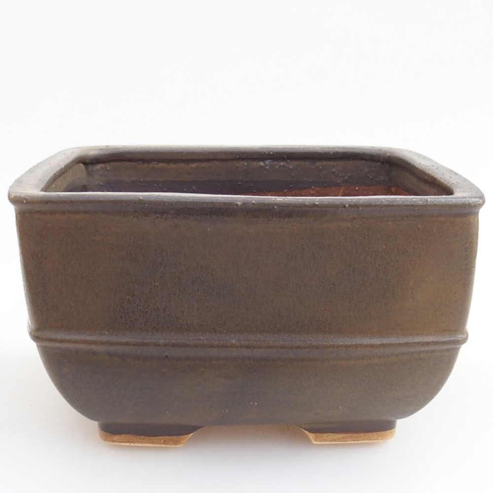 Keramická bonsai miska 16 x 16 x 9 cm, farba hnedá