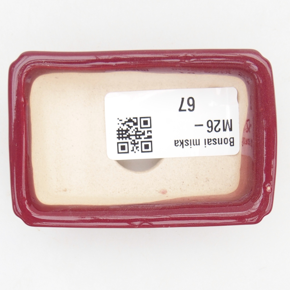 Mini bonsajová miska 7,5 x 5 x 2 cm, bordová