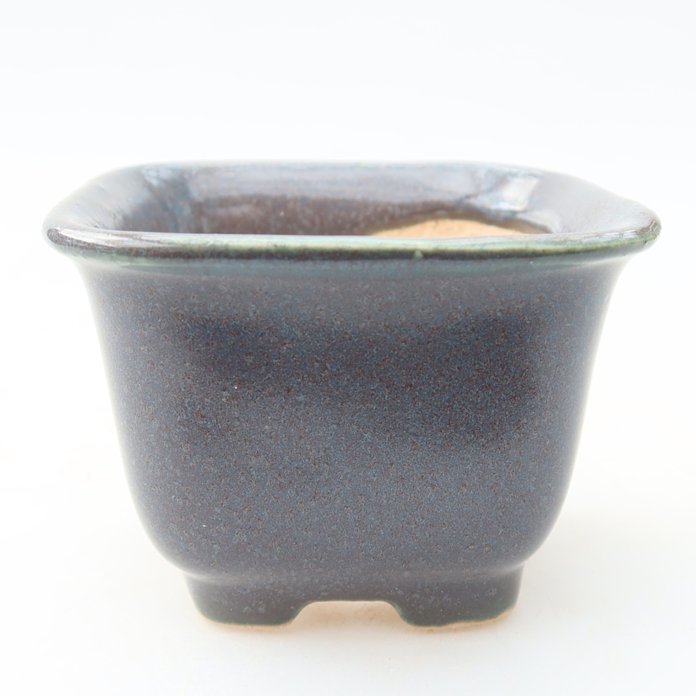 Keramická miska na bonsaje 6,5 x 6,5 x 5 cm, farba sivá
