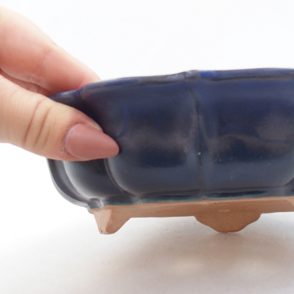 Keramická miska na bonsaje 19 x 19 x 5 cm, farba modrá