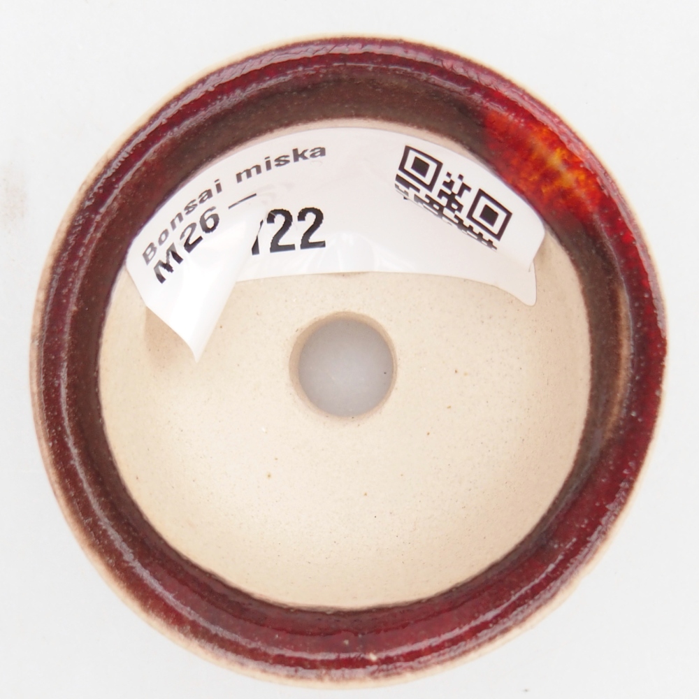 Mini bonsajová miska 5 x 5 x 3 cm, farba červená
