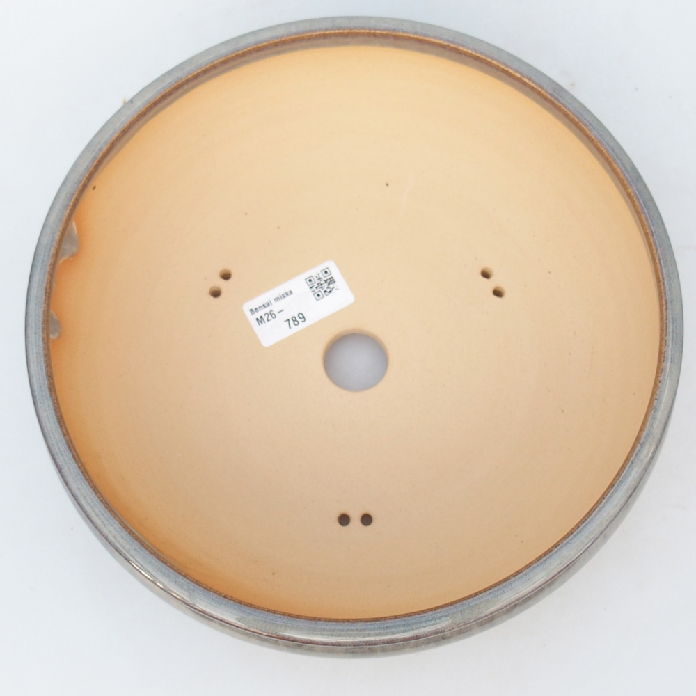 Keramická miska na bonsaje 22 x 22 x 7,5 cm, sivá