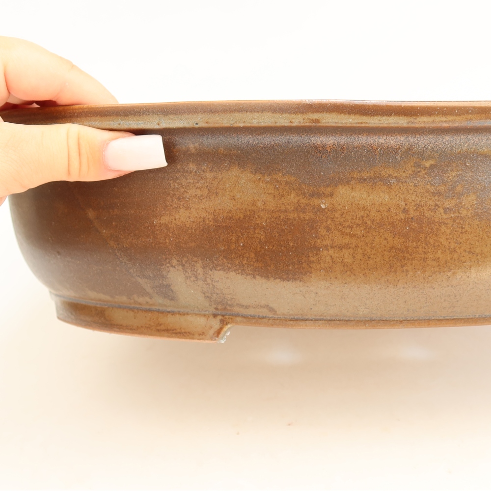 Keramická miska na bonsaje 36 x 28 x 8,5 cm, farba hnedá
