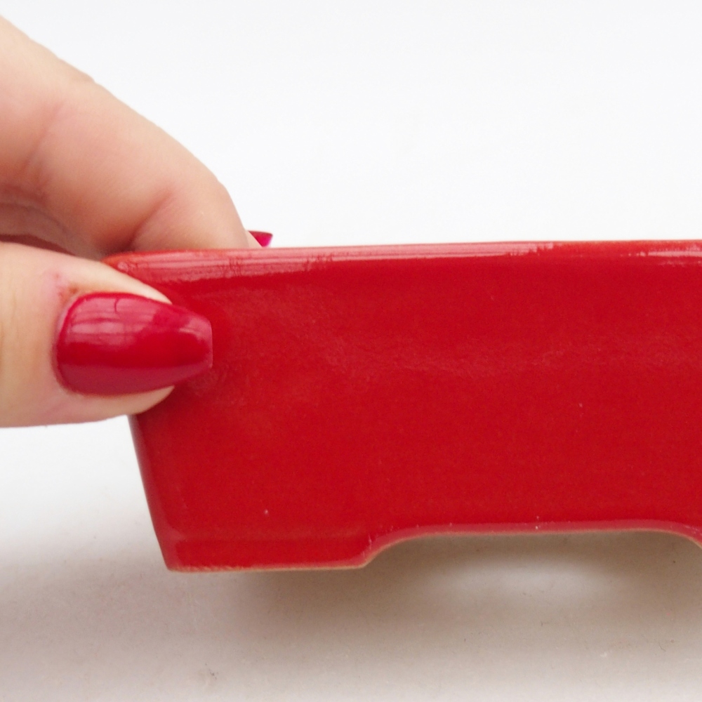 Keramická bonsajová miska 9,5 x 7 x 3,5 cm, farba červená