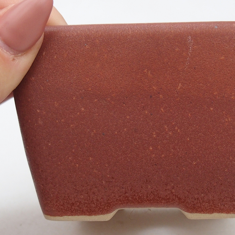 Keramická miska na bonsaje 8,5 x 8,5 x 6 cm, bordová