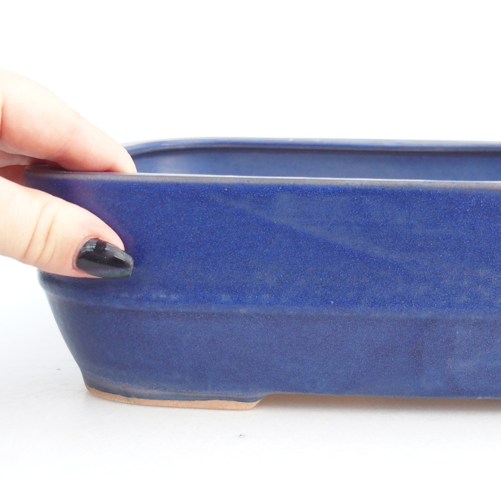 Keramická bonsajová miska 28,5 x 21 x 7,5 cm, farba modrá