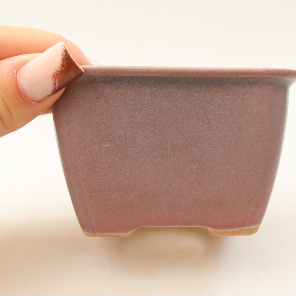 Keramická miska na bonsai 8,5 x 8,5 x 5,5 cm, farba fialová