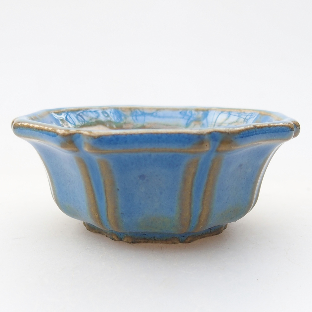 Mini bonsajová miska 6 x 6 x 2,5 cm, farba modrá