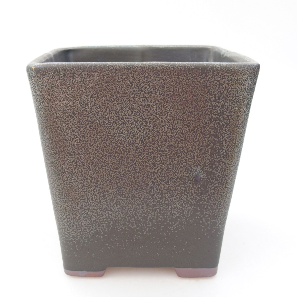 Keramická bonsai miska 11 x 11 x 12 cm, farba zelená