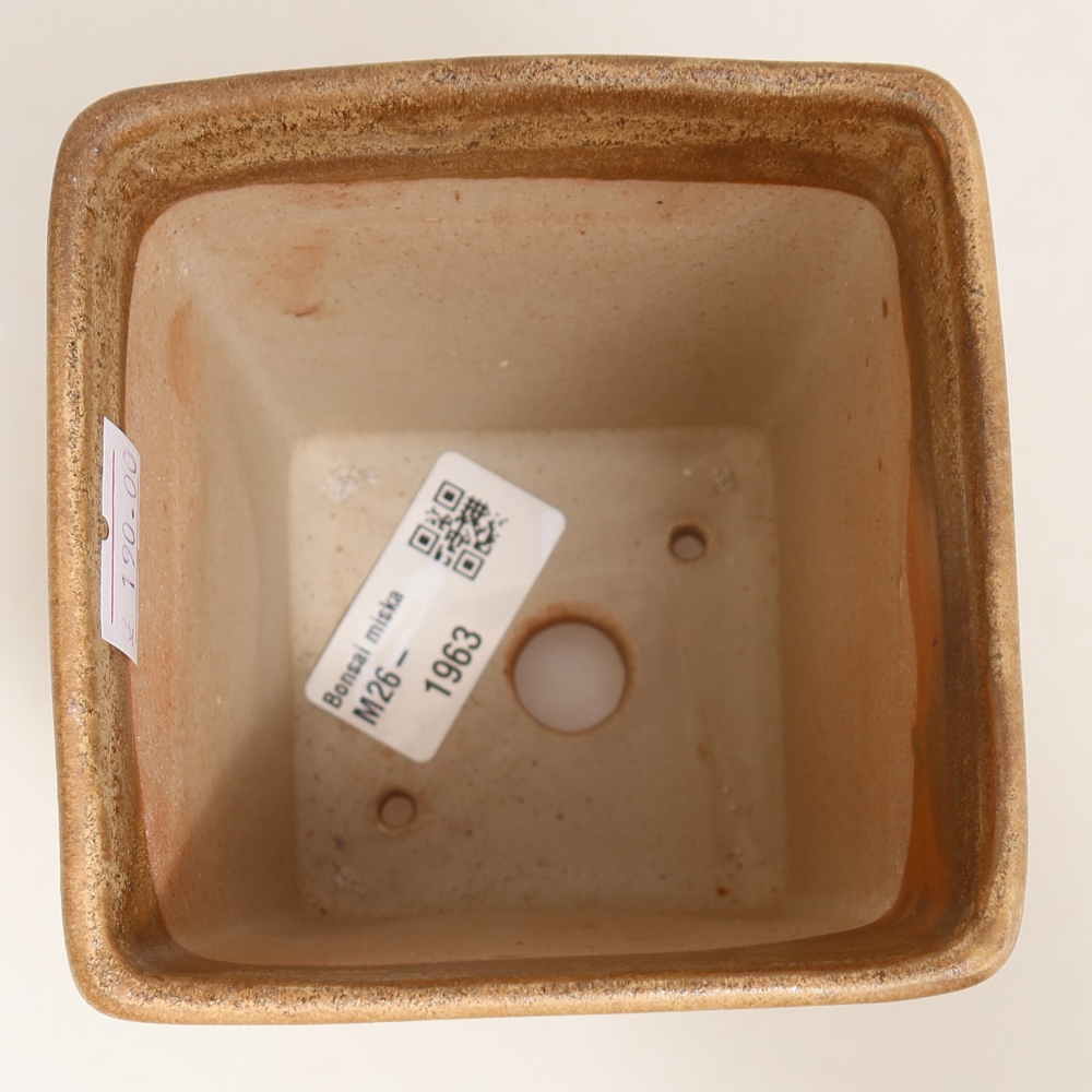 Keramická miska na bonsai 9 x 9 x 11 cm, farba béžová