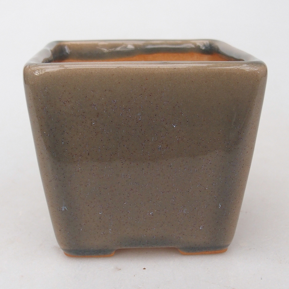 Keramická miska na bonsaje 7,5 x 7,5 x 7 cm, sivá