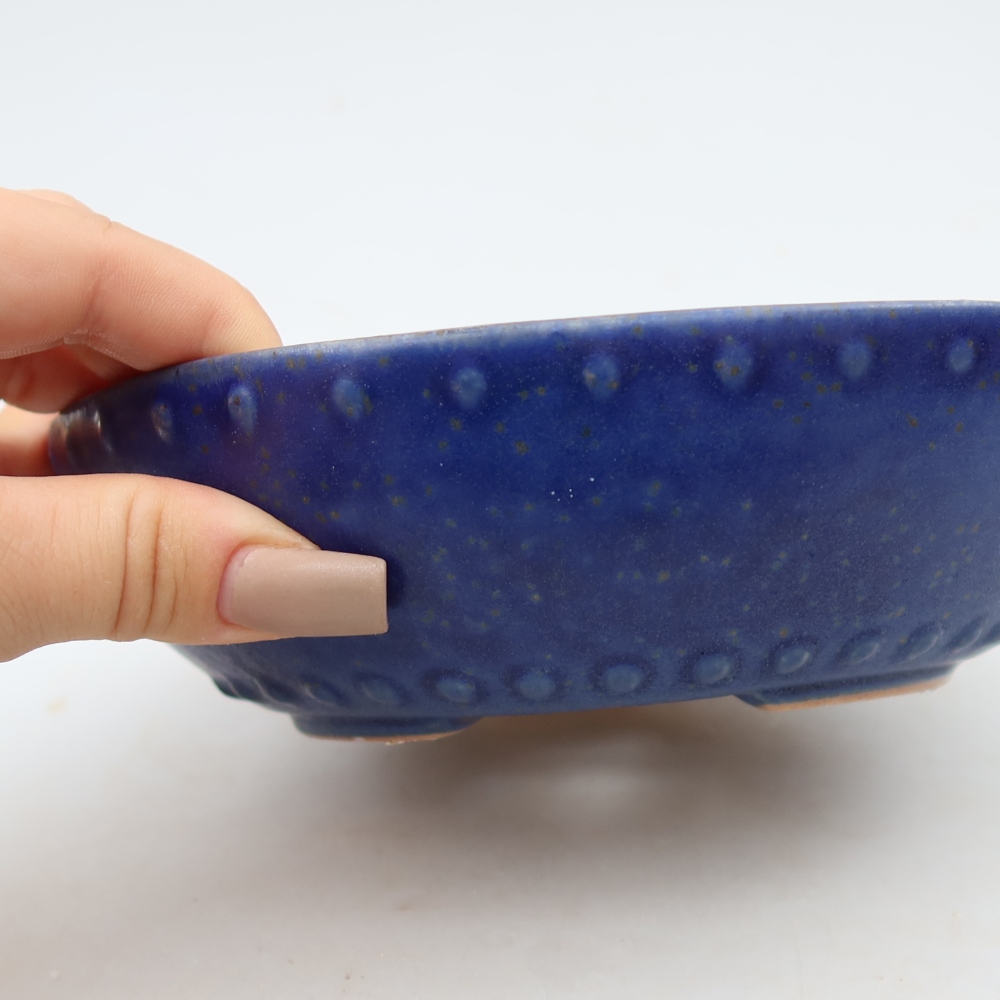 Keramická miska na bonsaje 17 x 17 x 5 cm, farba modrá
