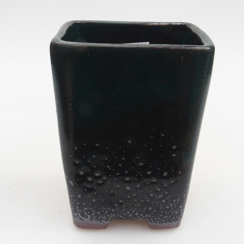 Keramická bonsai miska 8 x 8 x 10 cm, farba zelená