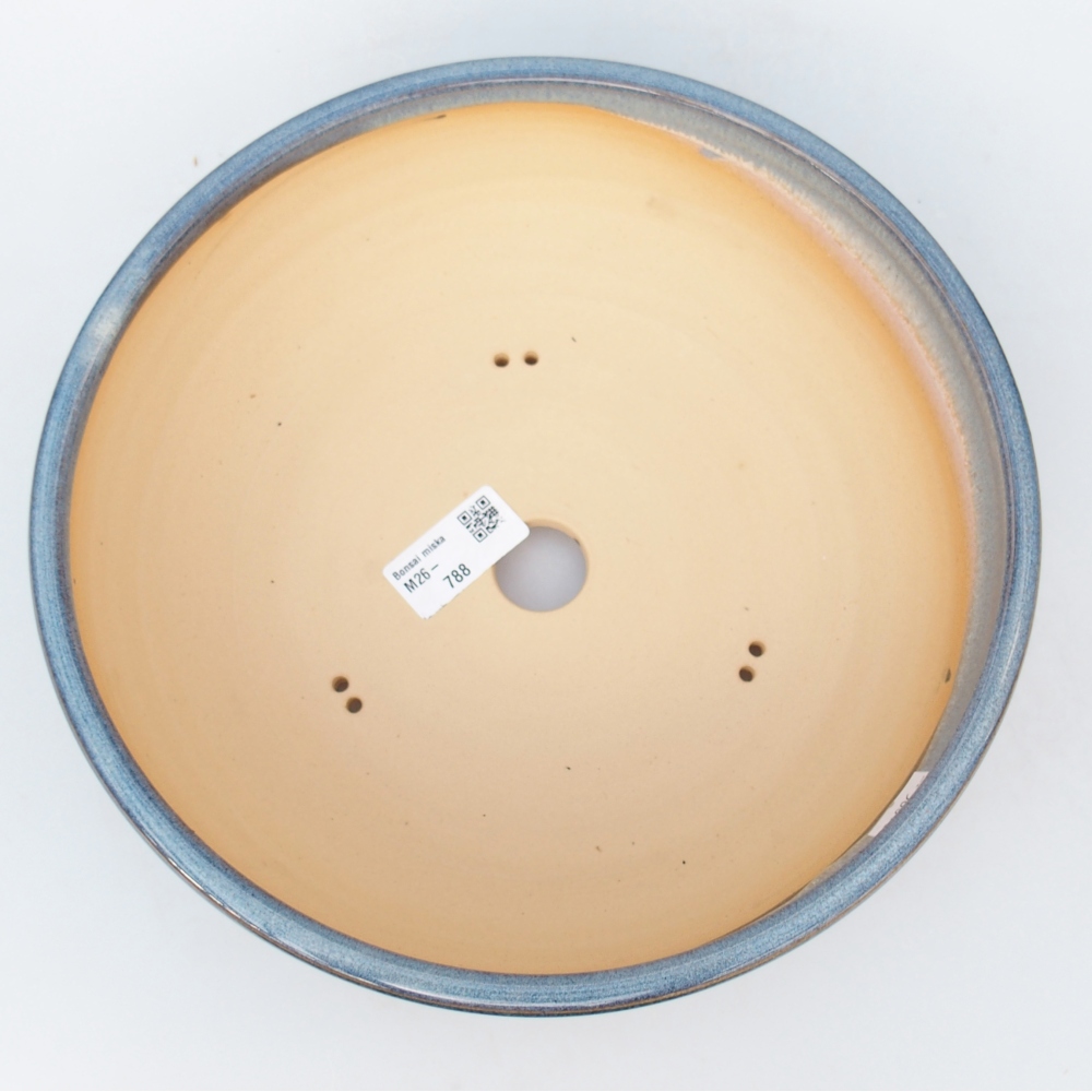 Keramická miska na bonsaje 25 x 25 x 7,5 cm, farba modrá