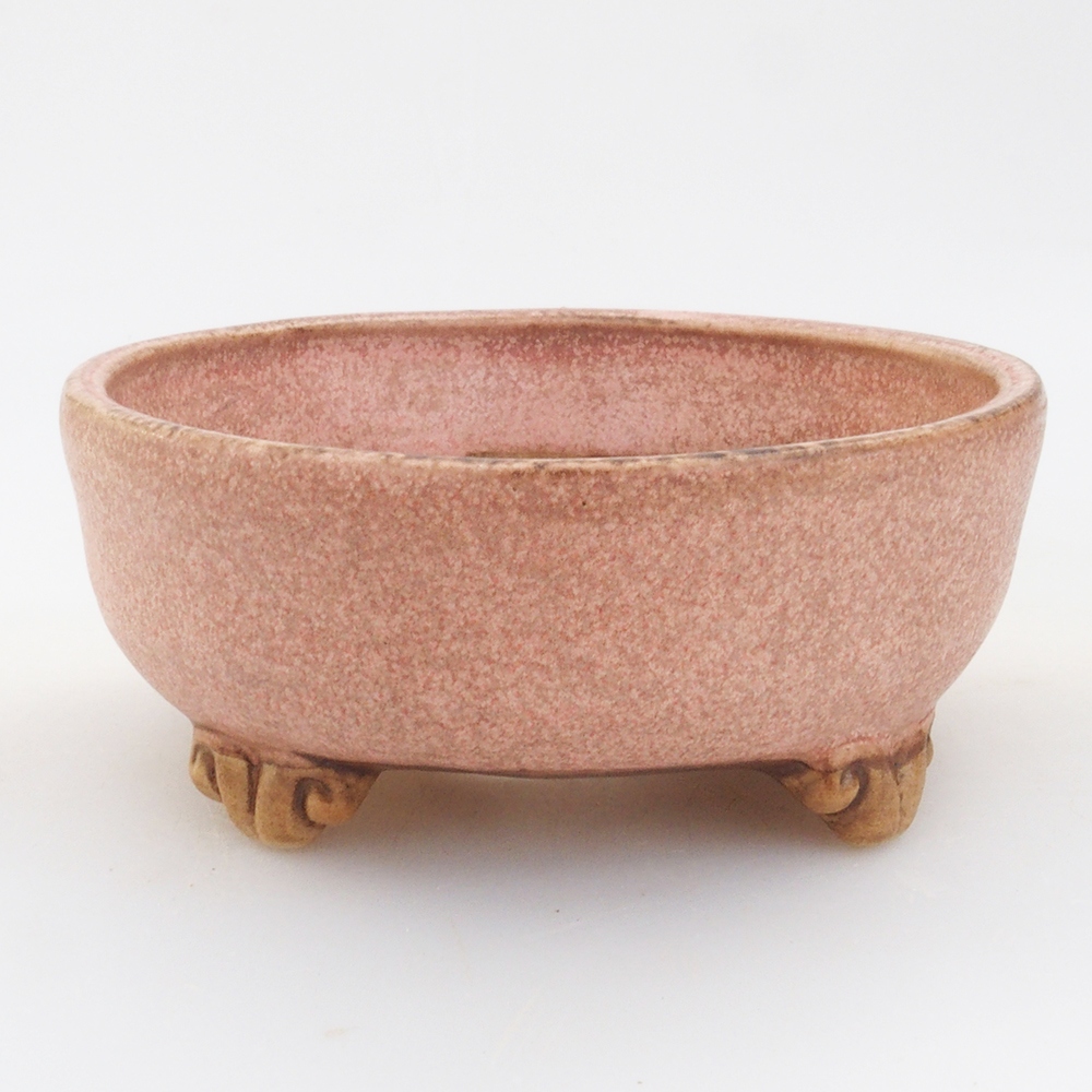 Keramická bonsai miska 10,5 x 10,5 x 4,5 cm, farba ružová