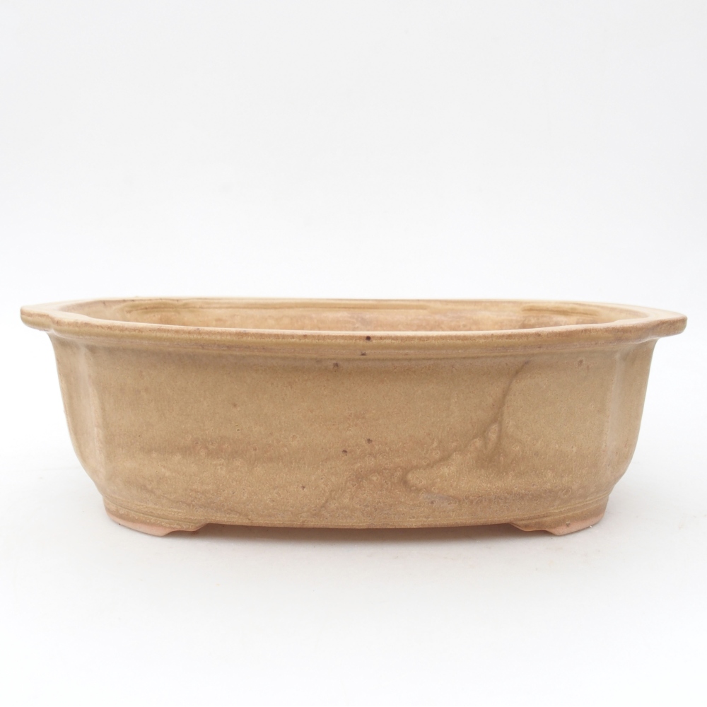 Keramická bonsajová miska 25 x 21 x 7,5 cm, farba béžová