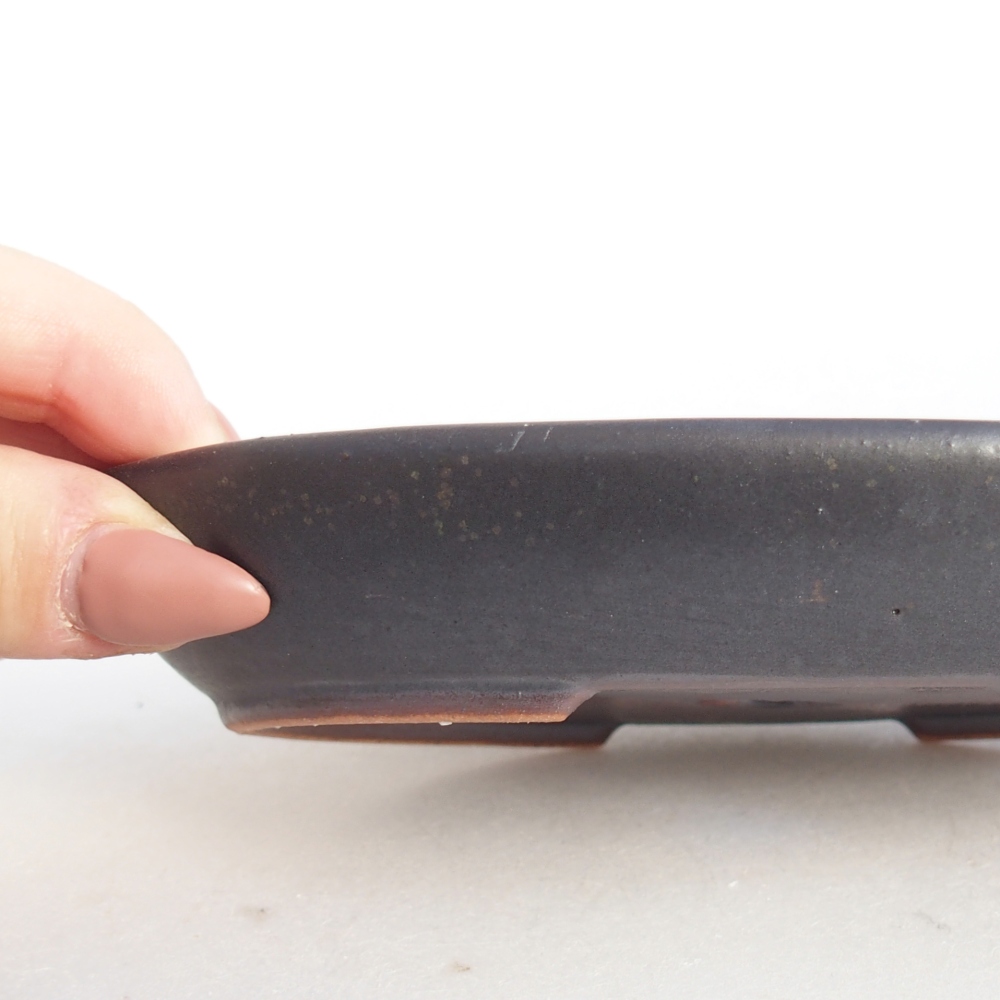 Keramická miska na bonsaje 15,5 x 11 x 2,5 cm, sivá