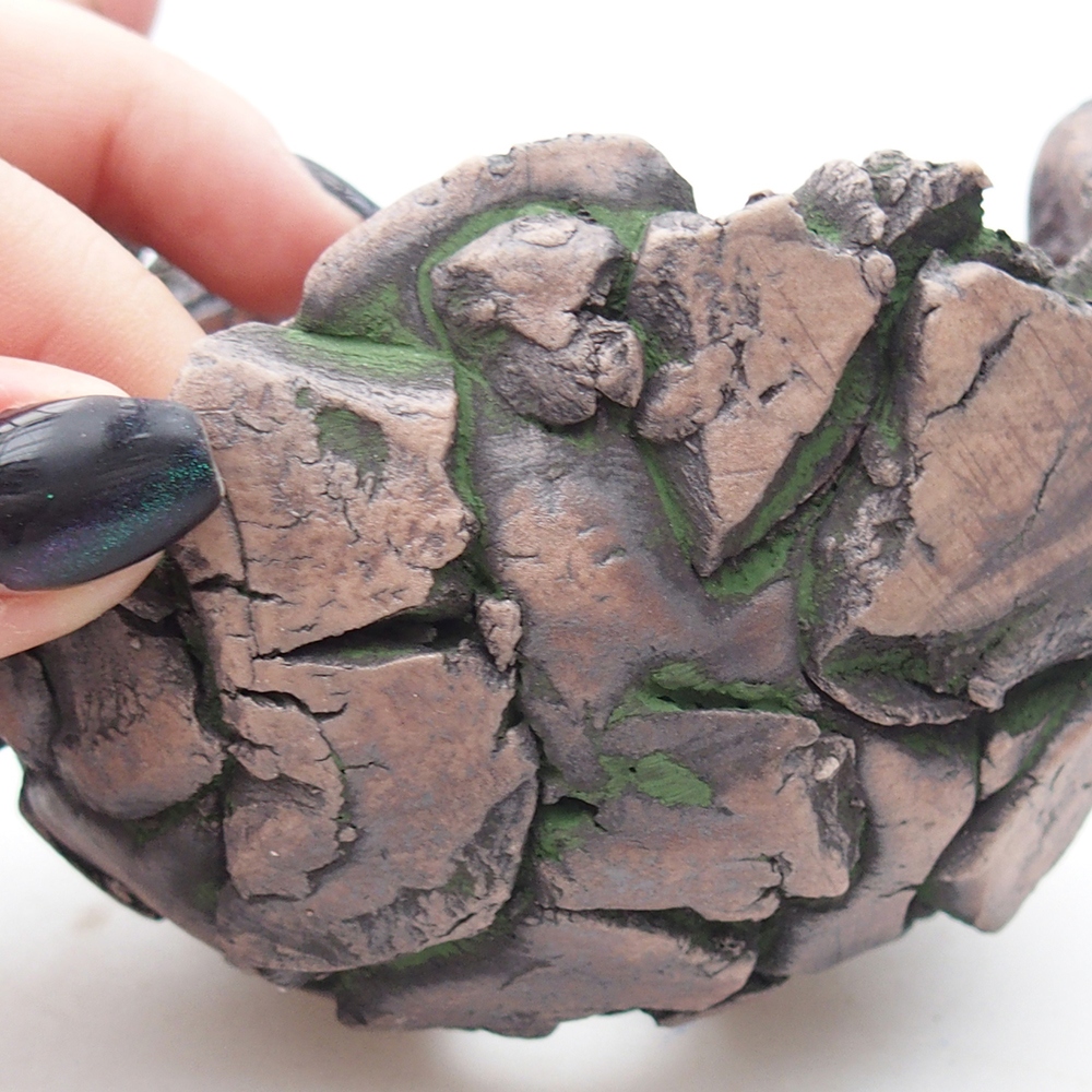 Keramická mušľa 10,5 x 10,5 x 8 cm , farba zelená