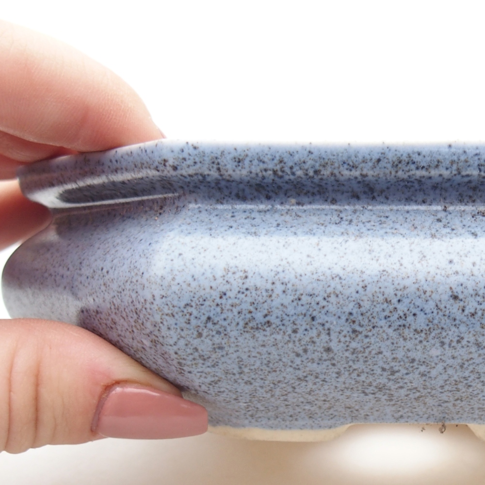 Keramická miska na bonsaje 13,5 x 13,5 x 4,5 cm, farba modrá