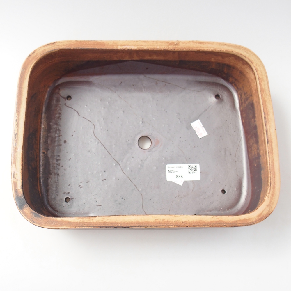 Keramická miska na bonsaje 28 x 20,5 x 7,5 cm, hnedá