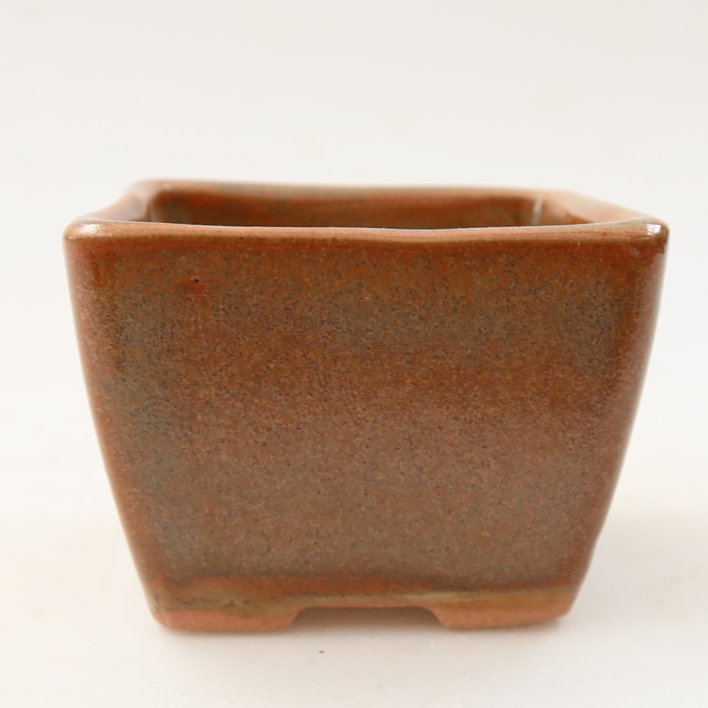 Keramická miska na bonsaje 6,5 x 6,5 x 5 cm, farba hnedá