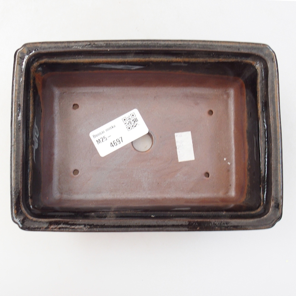 Keramická bonsai miska 15,5 x 12 x 5,5 cm, farba čierná