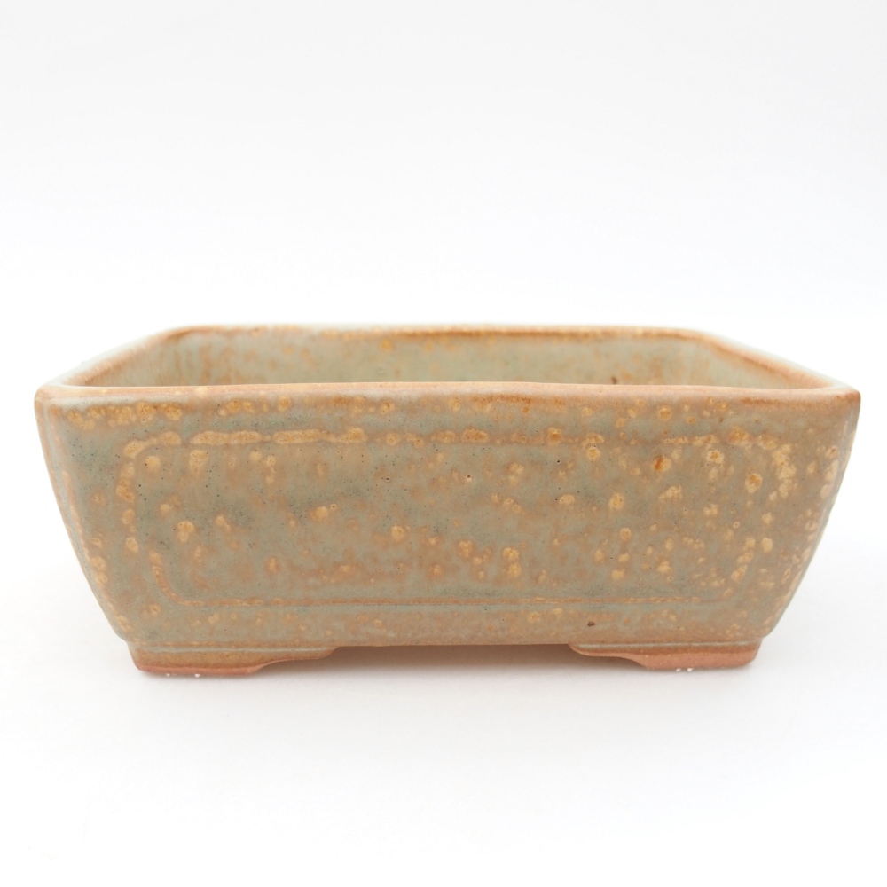 Keramická bonsai miska 16 x 12 x 6 cm, farba zelená