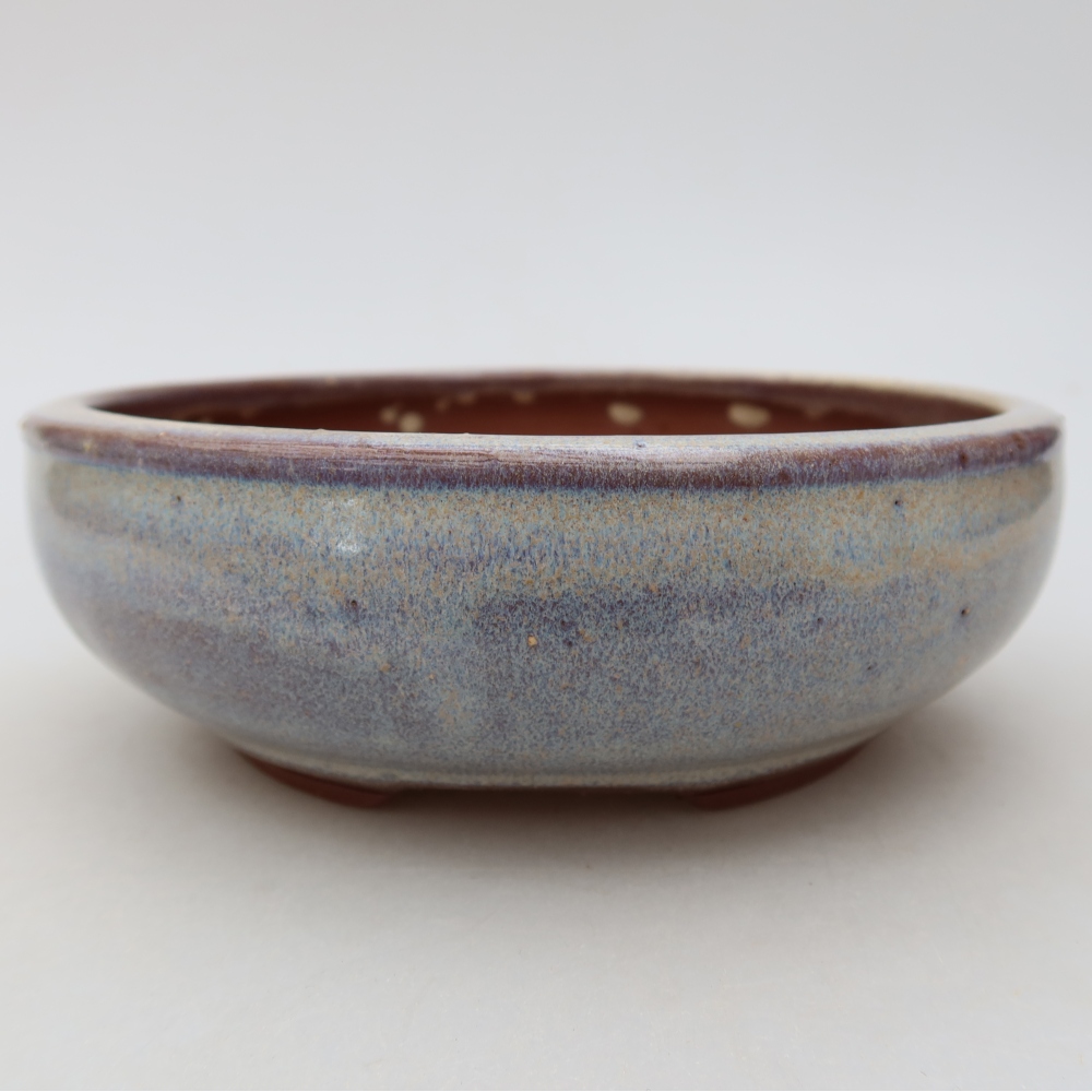 Keramická miska na bonsaje 14,5 x 14,5 x 5 cm, farba modrá