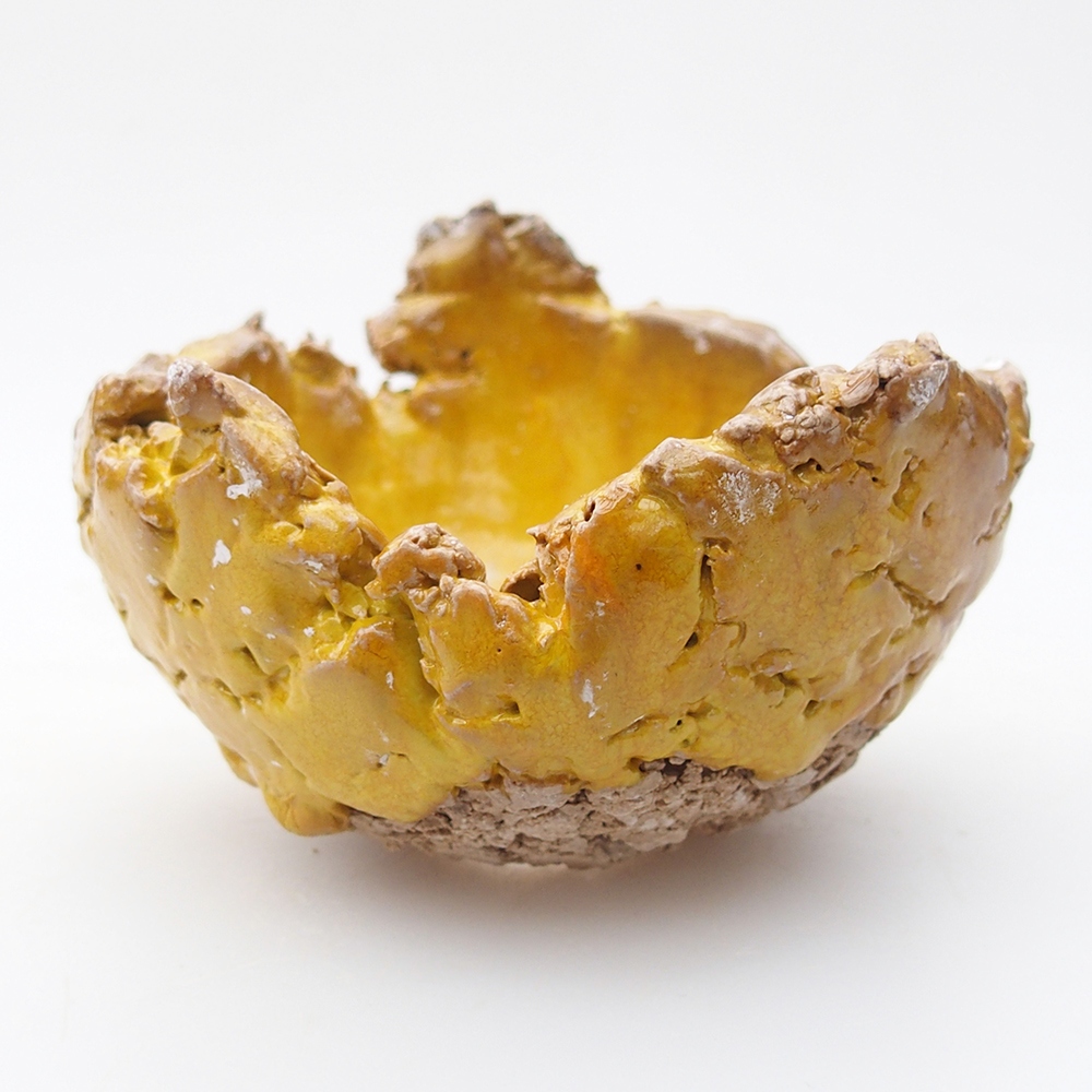 Keramická mušľa 9,5 x 9,5 x 6,5 cm , žltá