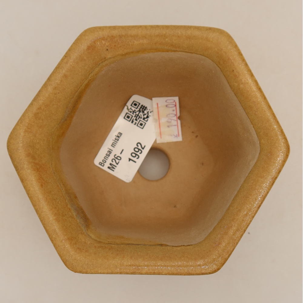Keramická miska na bonsai 10,5 x 9,5 x 5,5 cm, farba béžová
