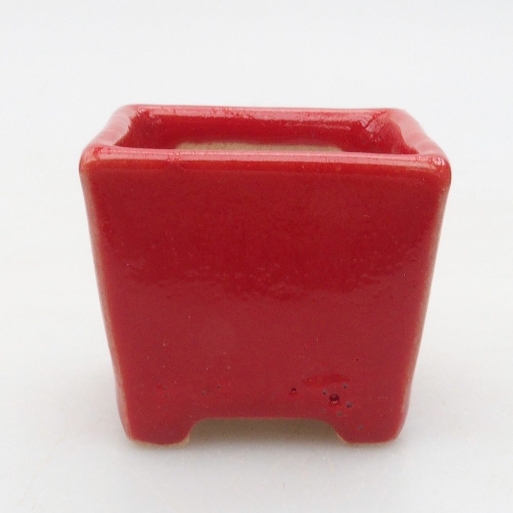 Mini bonsai miska  3,5 x 3,5 x 3 cm, farba červená