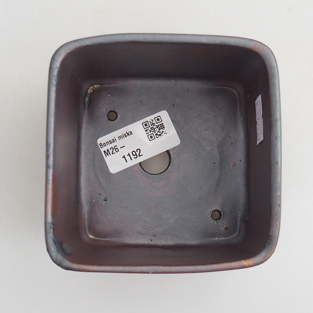 Keramická miska na bonsaje 10 x 10 x 8 cm, farba kovu