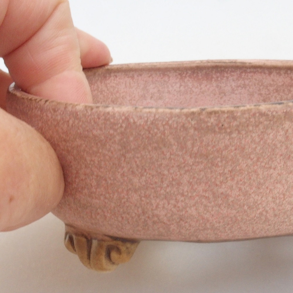 Keramická bonsai miska 10,5 x 10,5 x 4,5 cm, farba ružová
