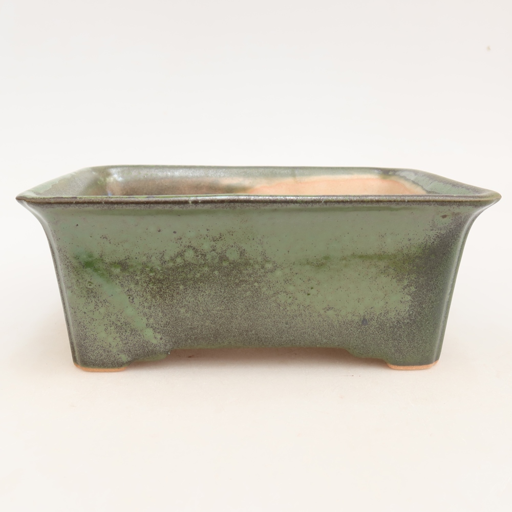 Keramická miska na bonsaje 18 x 14 x 7 cm, farba zelená