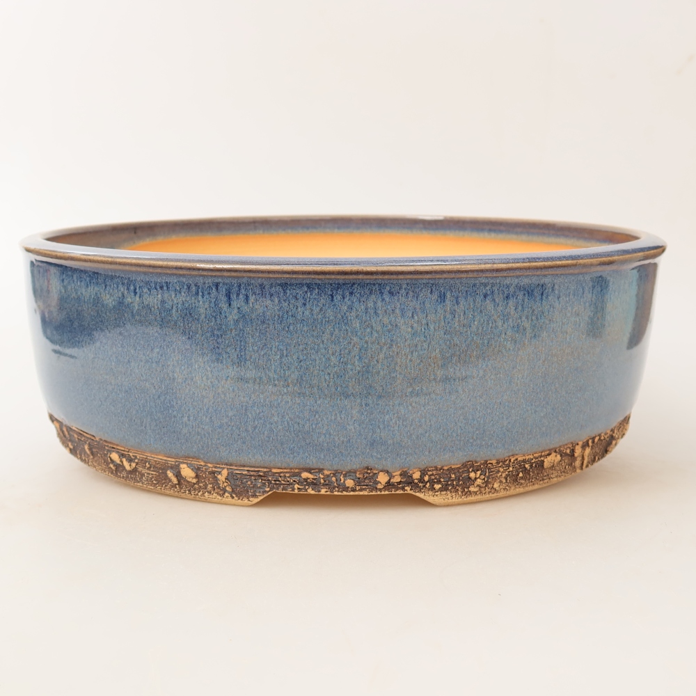 Keramická miska na bonsaje 27,5 x 27,5 x 8,5 cm, farba modrá