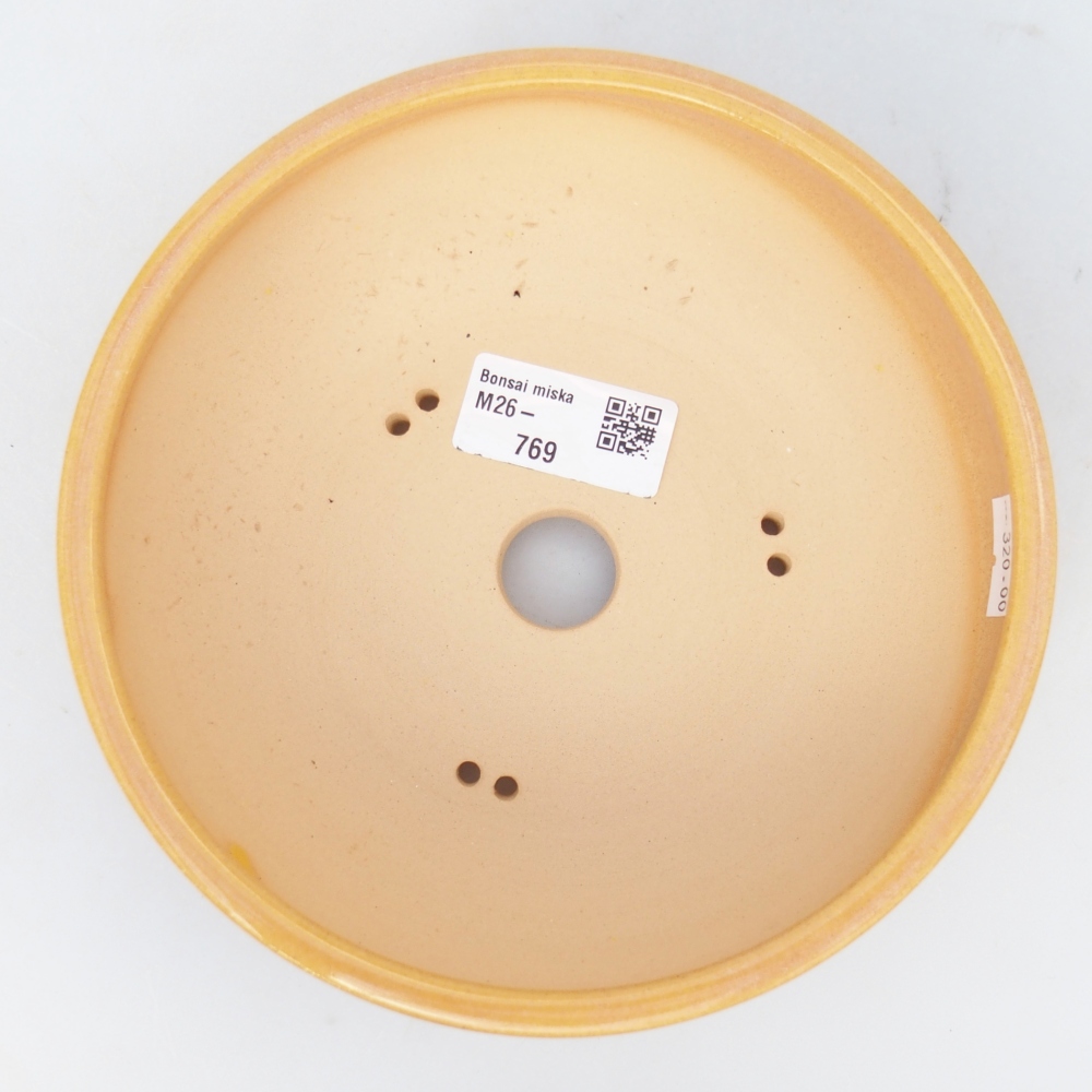Keramická bonsajová miska 16,5 x 16,5 x 5,5 cm, farba hnedožltá