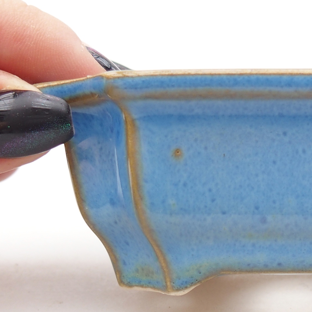 Mini bonsajová miska 9 x 6,5 x 3,5 cm, farba modrá